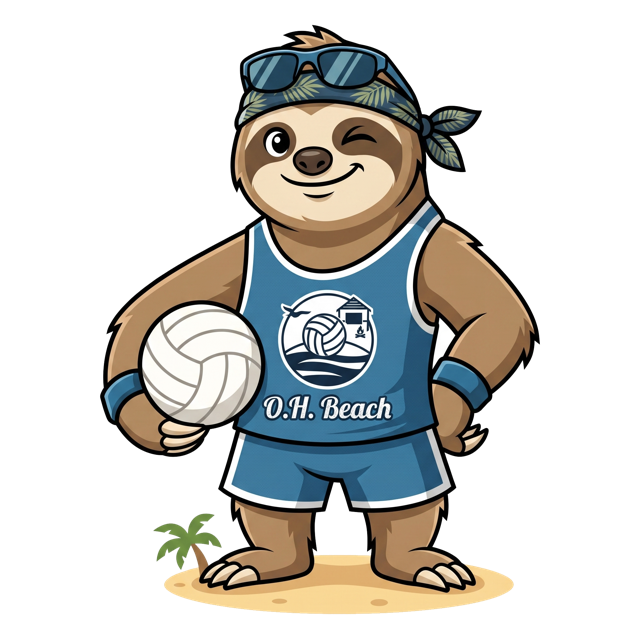 Faultier-Maskottchen von O.H.BEACH